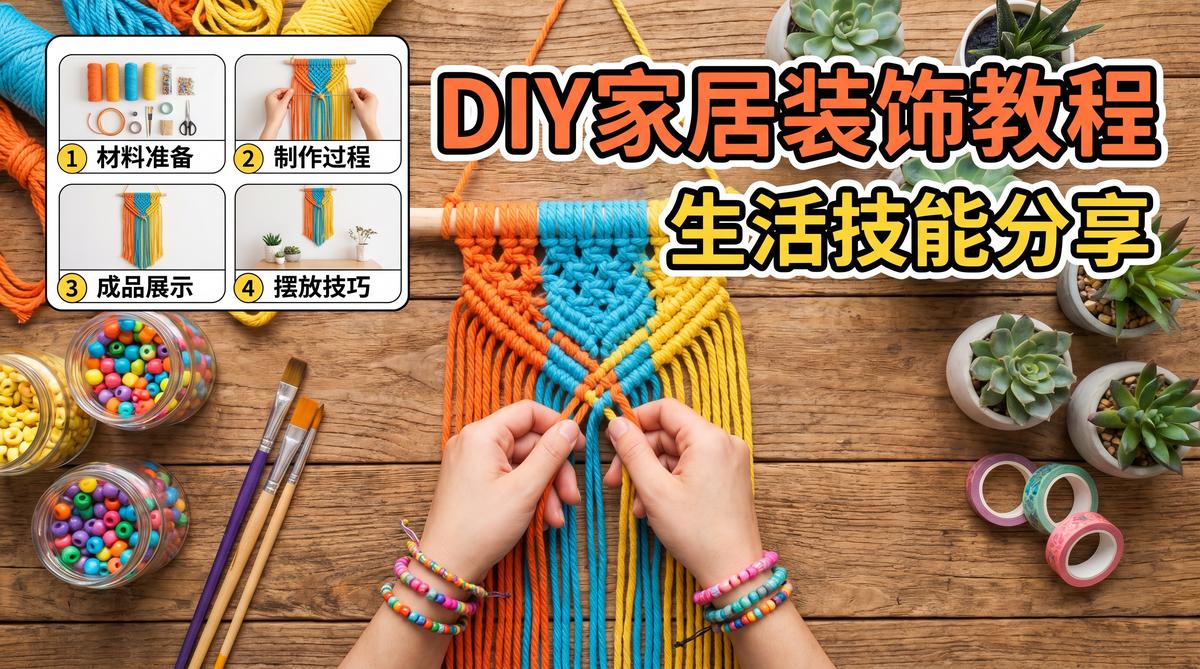 91网DIY视频：手工编织家居装饰品视频制作教程分享